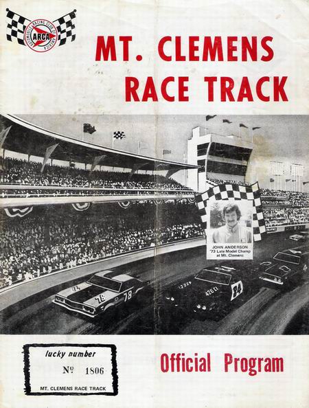 Mt. Clemens Race Track - 1974 Program From David Glenn (newer photo)